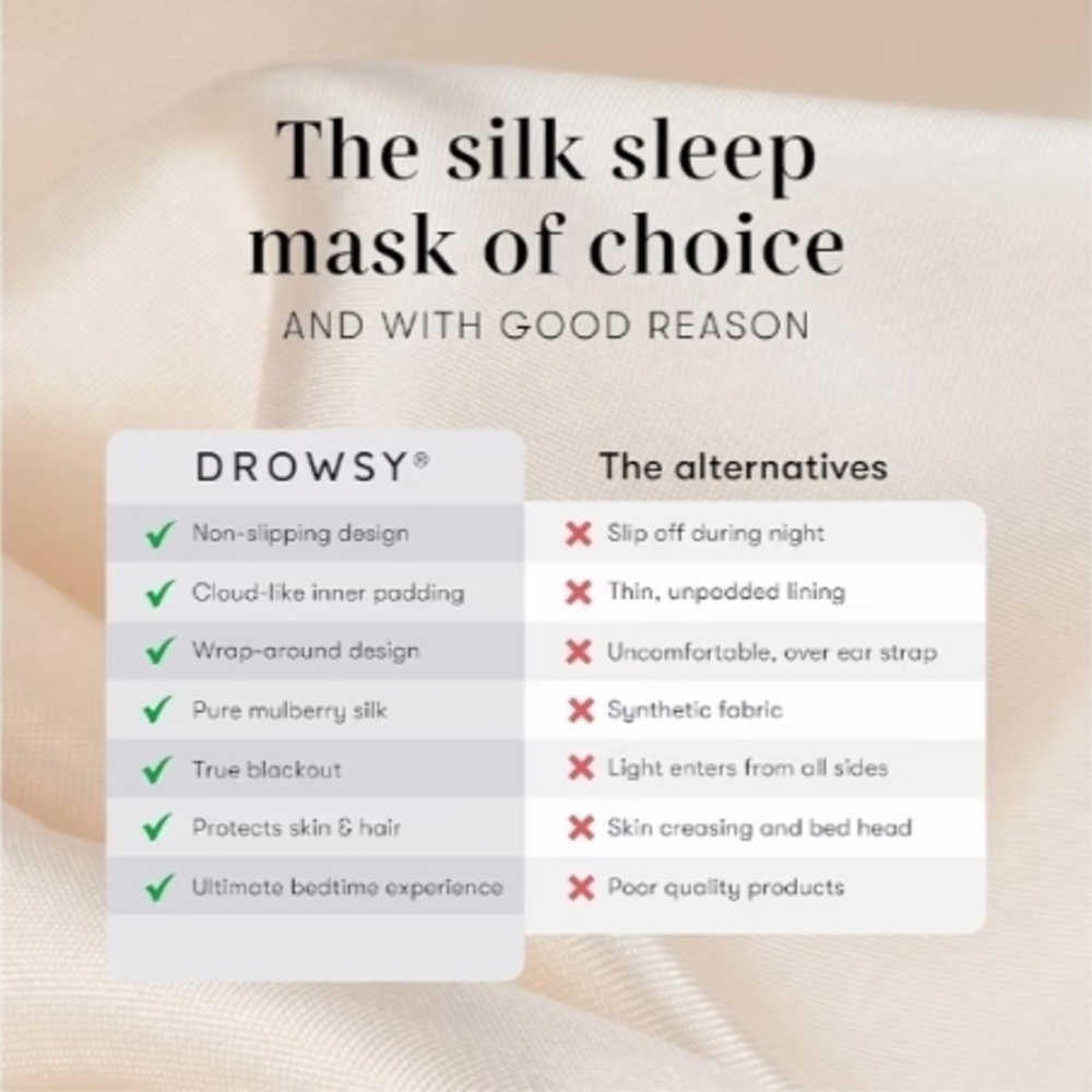 Drowsy Sleep Mask in Dusty Gold - Picture 3 of 9
